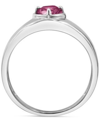 Pink Topaz Pear Solitaire Ring (3/4 ct. t.w.) in Sterling Silver