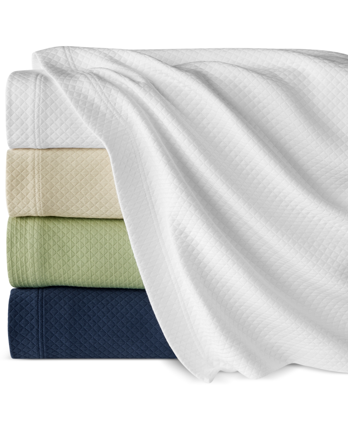 MACY'S ROMBO COTTON COVERLET, KING 