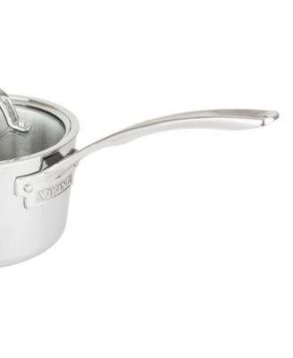Contemporary 3-Ply Stainless Steel 2.4-Quart Sauce Pan with Glass Lid