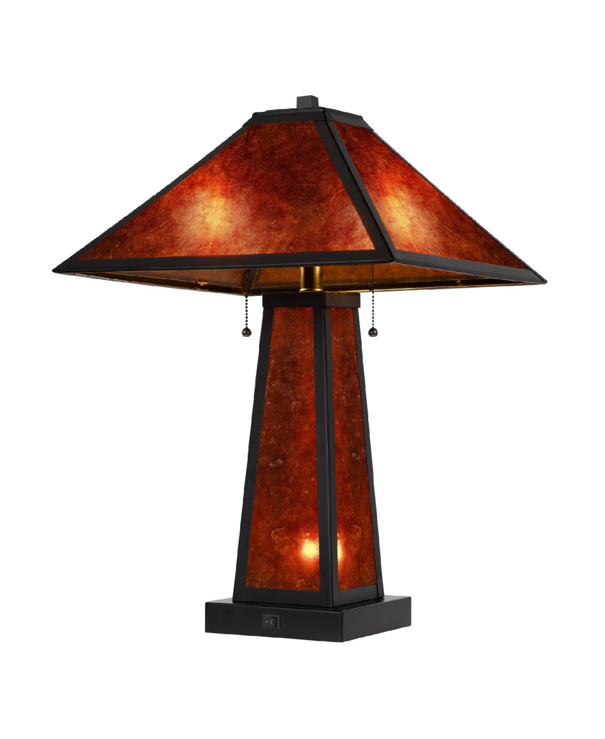 Shop Cal Lighting 23.5" Height Amber Table Lamp In Mica