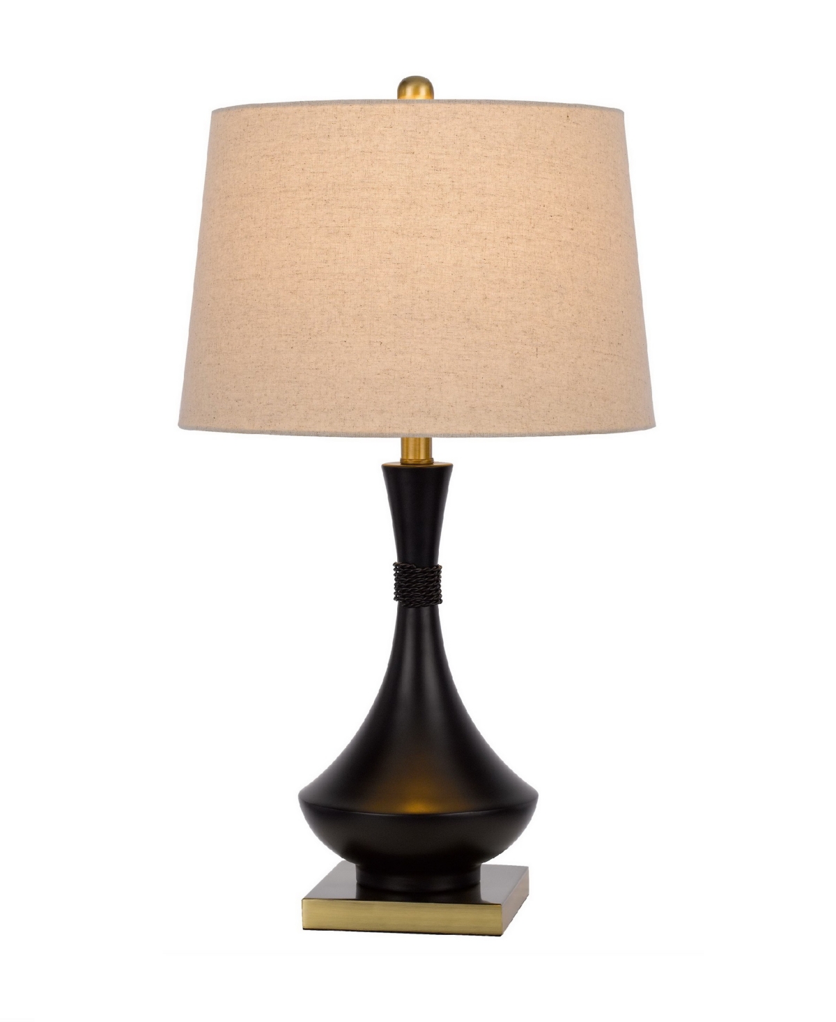 Cal Lighting 26.5" Height Metal Table Lamp Set In Black,antique Brass