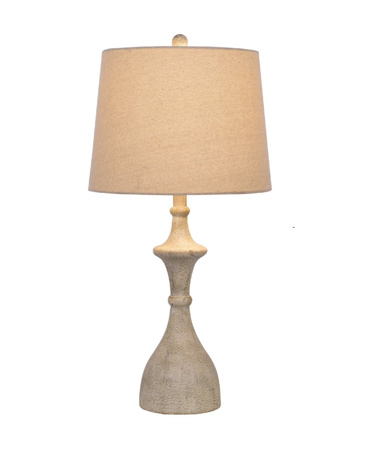 Cal Lighting 27" Height Resin Table Lamp Set In White Washed
