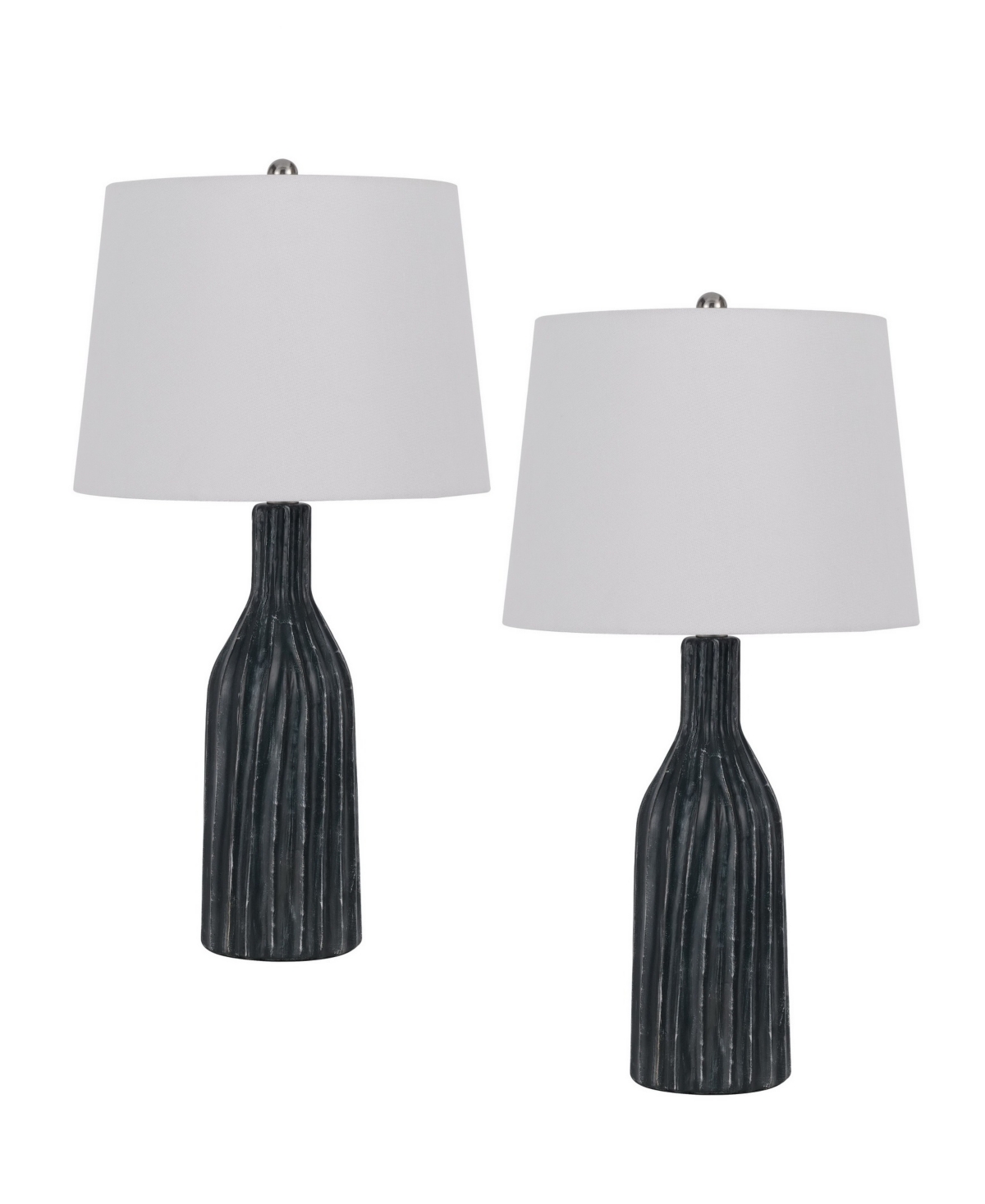 Cal Lighting 24.5" Height Ceramic Table Lamp Set In Marble