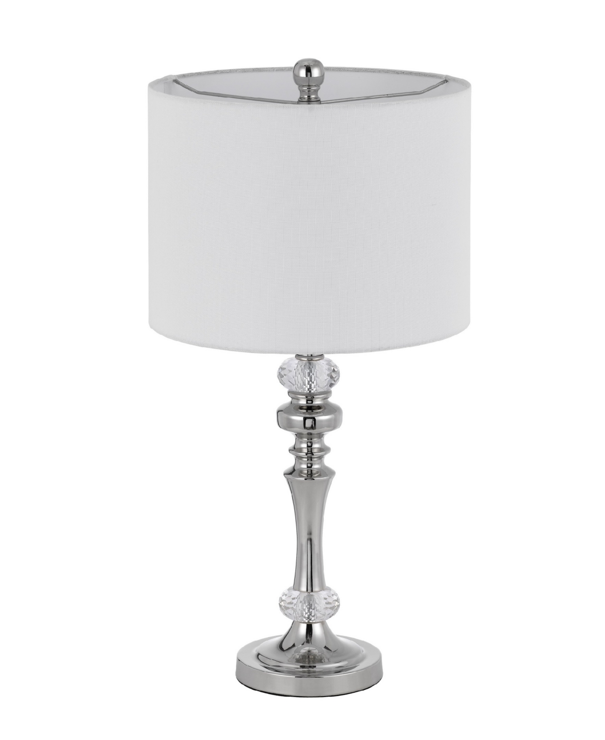 Shop Cal Lighting Effingham 24" Height Metal And Crystal Lamp Set In Brushed Steel