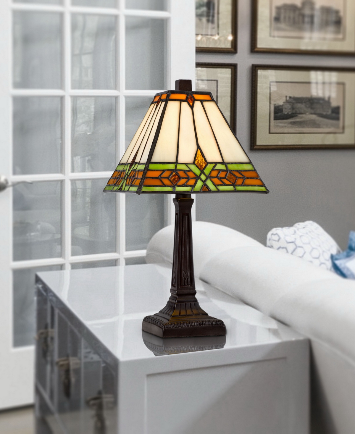 Cal Lighting 14" Height Metal And Resin Accent Lamp In Dark Bronze