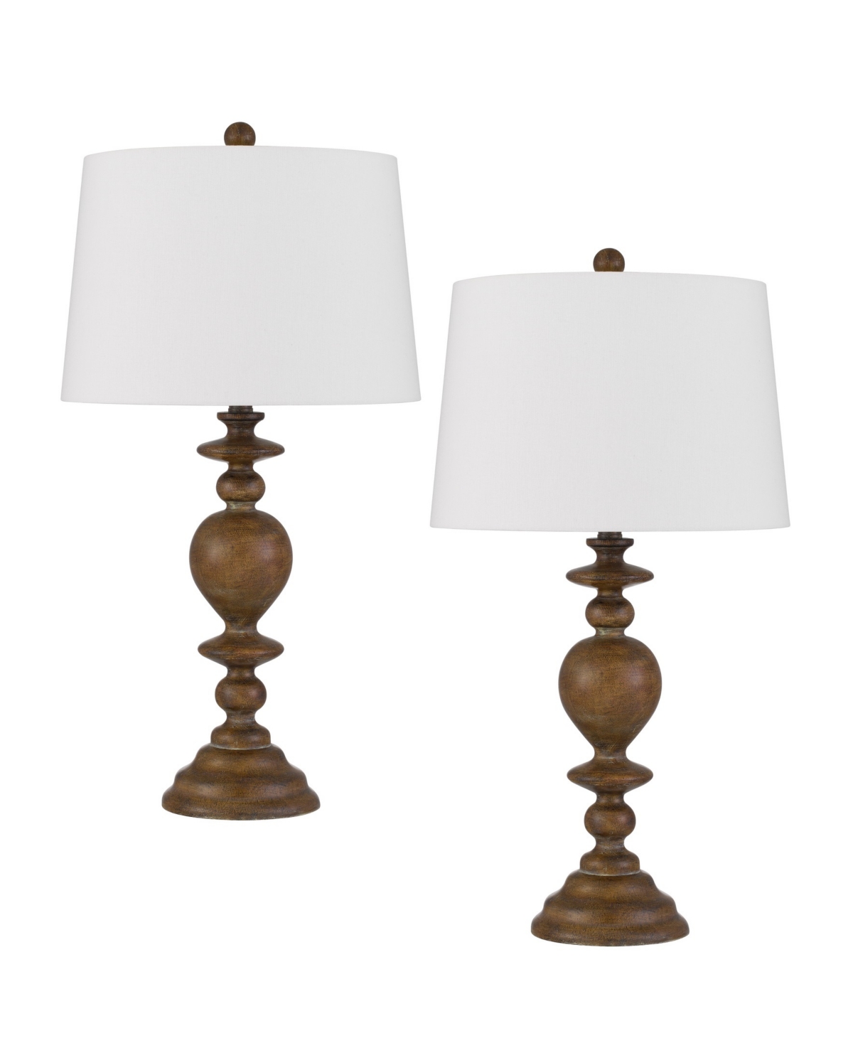 Cal Lighting Kelford 28.75" Height Resin Table Lamp Set In Oak
