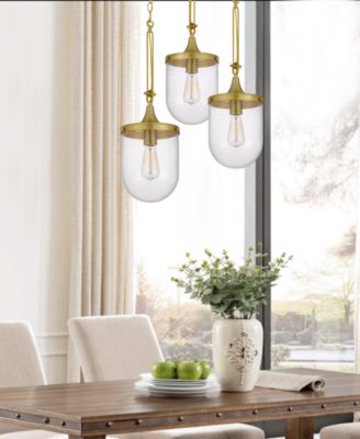 26" Height Metal Pendant with Clear Bubble Glass Shade