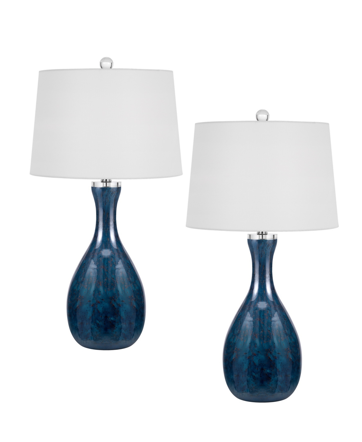 Cal Lighting Limburg 28.5" Height Glass Table Lamp Set In Antique Blue Luster