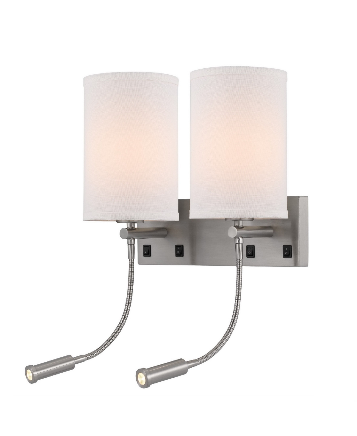 Cal Lighting 23.5" Height Metal Wall Lamp In Brushed Steel