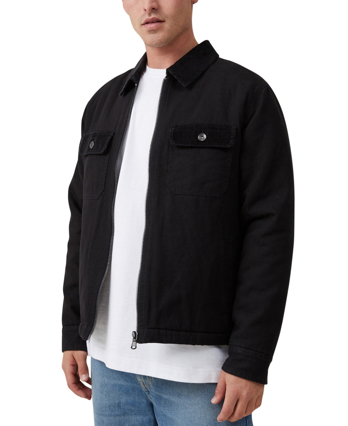 Cotton On Men's Utility Trucker Jacket In Black
