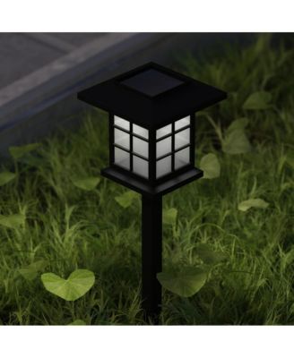 Lantern Style All-Weather Outdoor Led Solar Lights, Solar Powered Lights For Pathway, Garden, & Yard - Set Of 8
