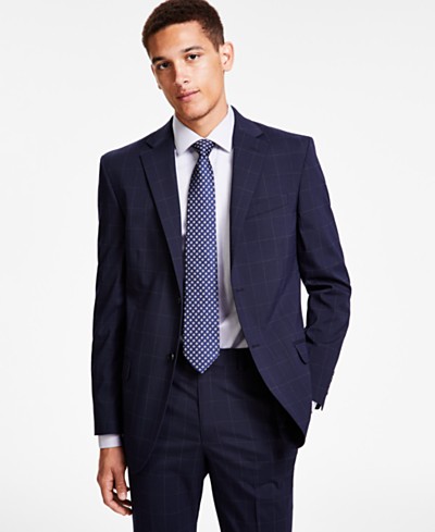 Bar III Men's Skinny Fit Wrinkle-Resistant Wool-Blend Suit