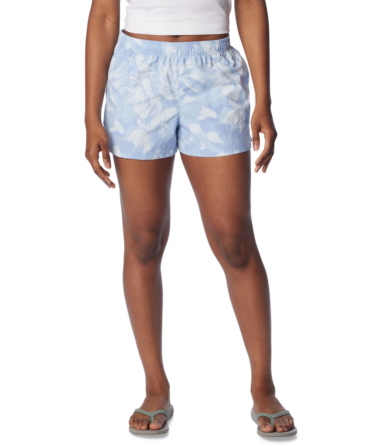 Shop Columbia Women's Sandy River Ii Printed Mid-rise Shorts In Whisper Peonies