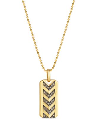 Le Vian - Men's Chocolate Diamond Chevron Dog Tag 24" Pendant Necklace (1/2 ct. t.w.) in 14k Gold