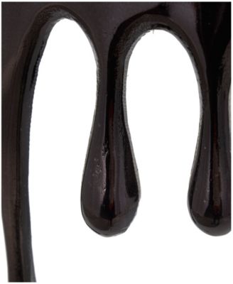 Aluminum Drip Console Table with Melting Designed Legs and Shaded Glass Top, 36" x 14" x 32"