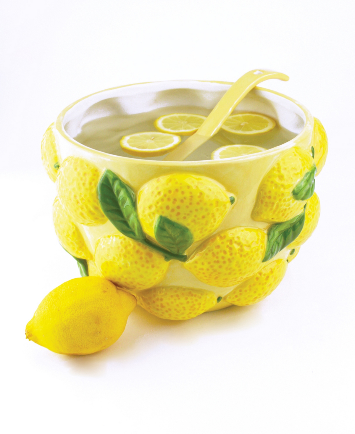 Shop 8 Oak Lane Ceramic Punch Bowl In Lemon Yellow