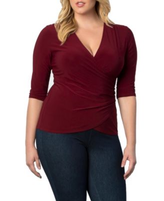 Plus Size Femme Fatale Faux Wrap Top