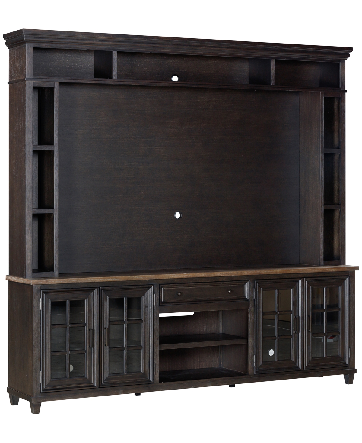 Macy's 84" Dawnwood 2pc Tv Console Set (84" Console And Hutch) In Wheat