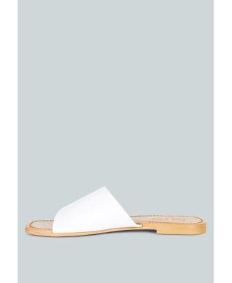 Tatami Black Leather Classic Slide Flats