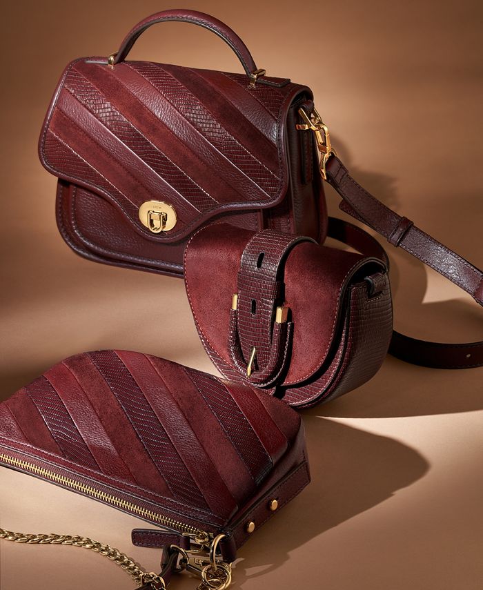 Fossil Harwell Flap Lizard Embossed Leather Crossbody Bag Macy's