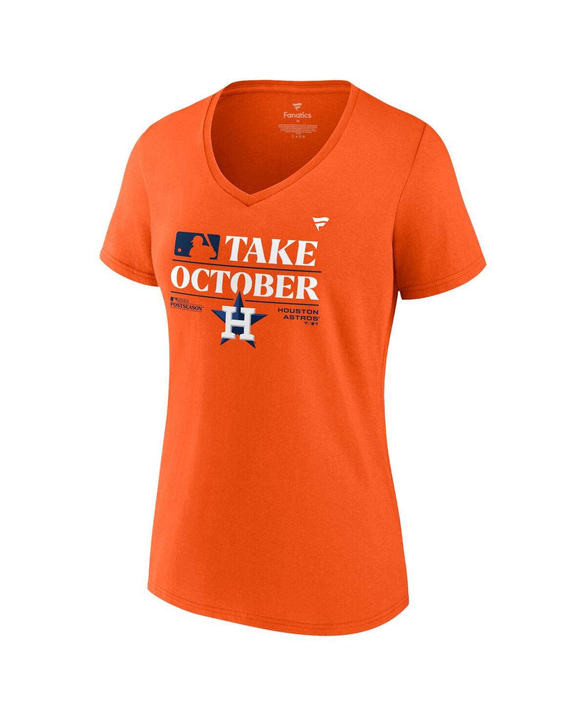 Women's FanaticsHouston Astros 2023 Postseason Locker Room V-Neck T-shirt - Orange