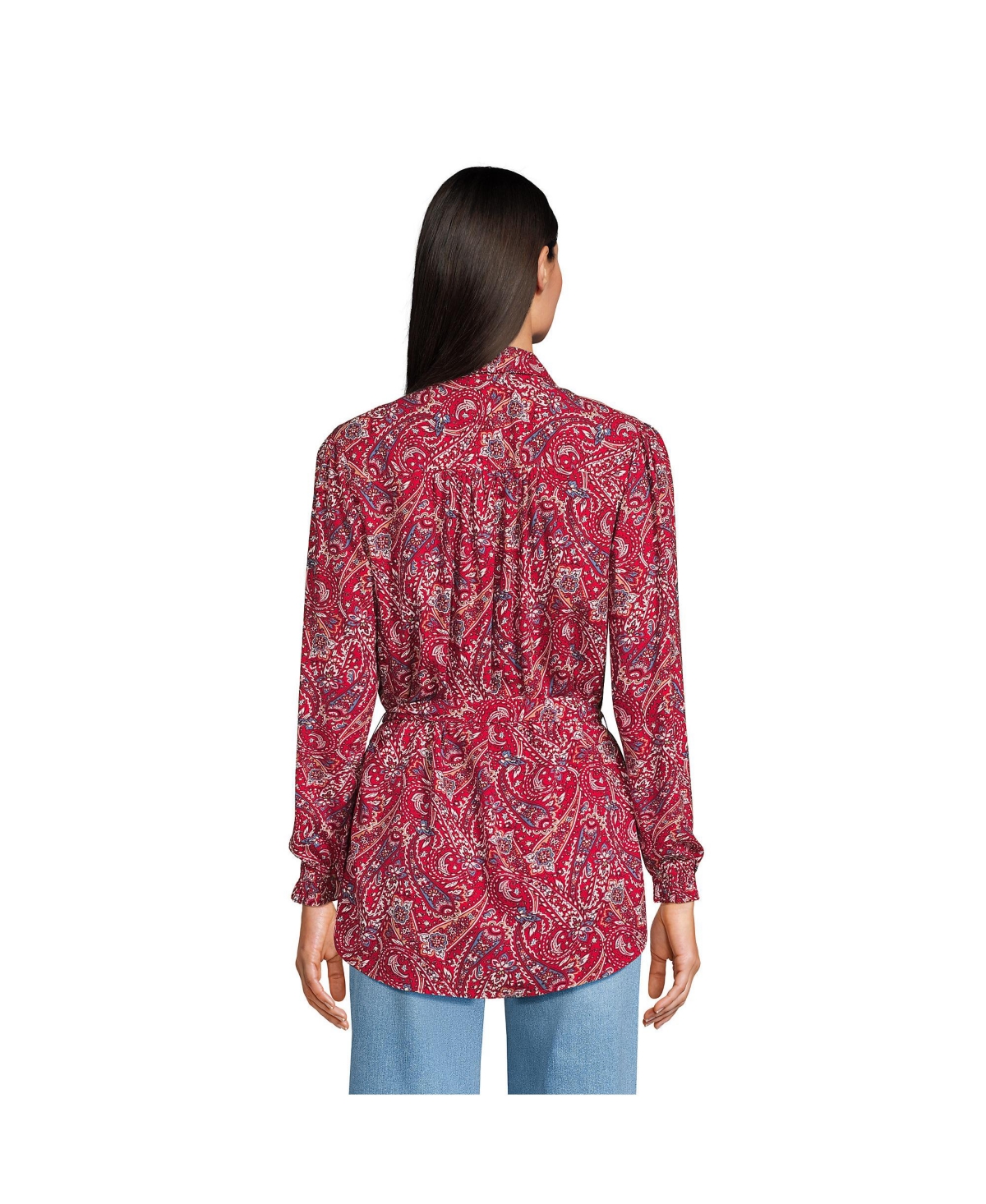 Lands' End Women's Rayon Tie Waist Shirt