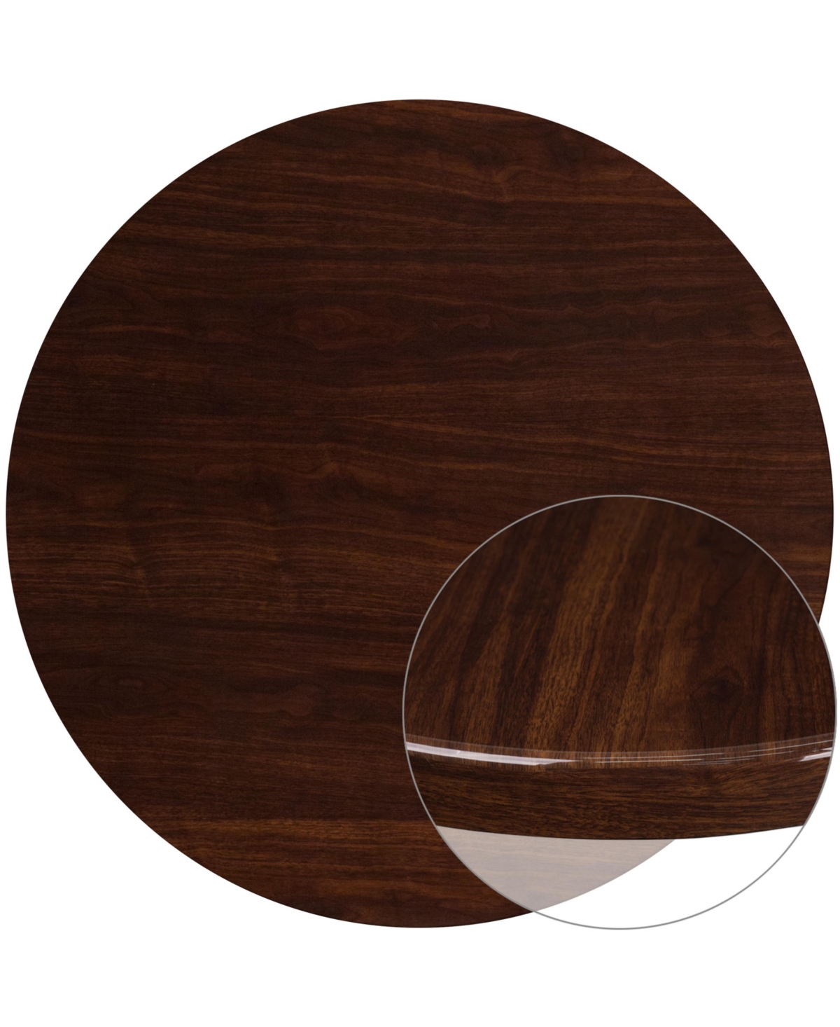 48" Round High-Gloss Resin Table Top With 2" Thick Drop-Lip