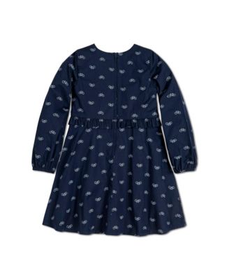 Big Girls Long Sleeve Ruffle Waist Dress