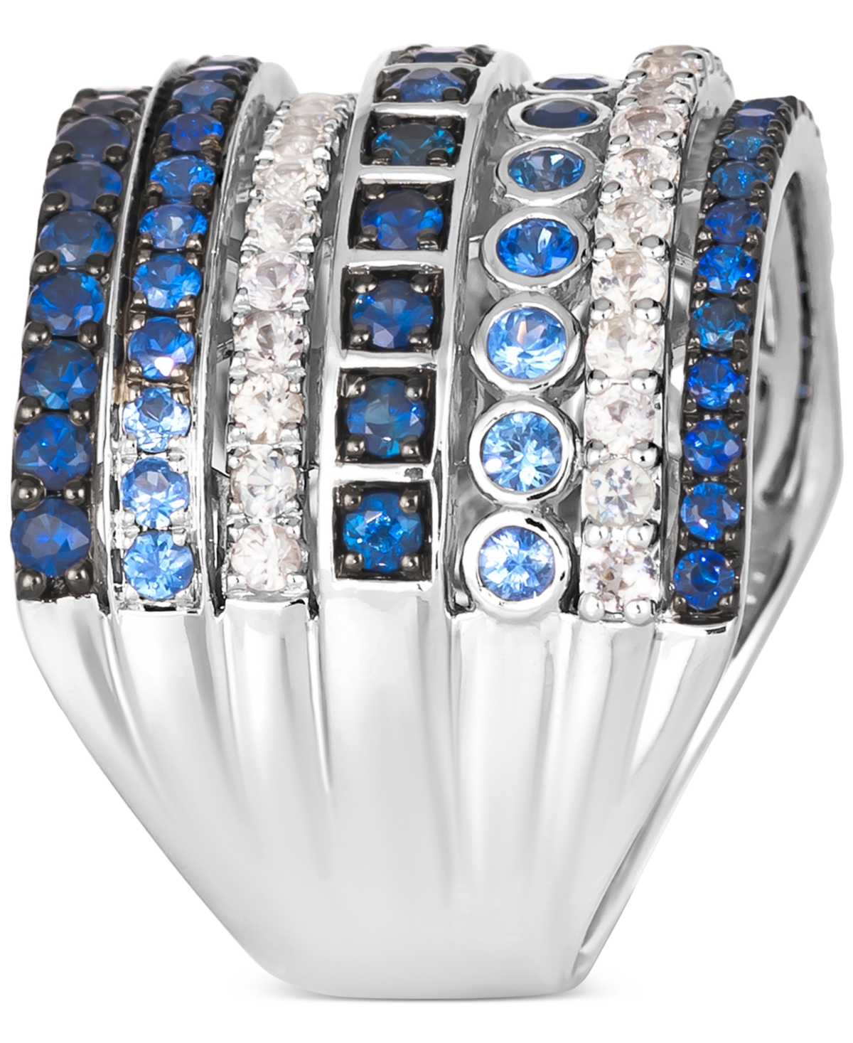 Le Vian Multi-Sapphire Multi-Row Statement Ring (2-5/8 ct. t.w.) in 14k White Gold - 14K Vanilla Gold Ring