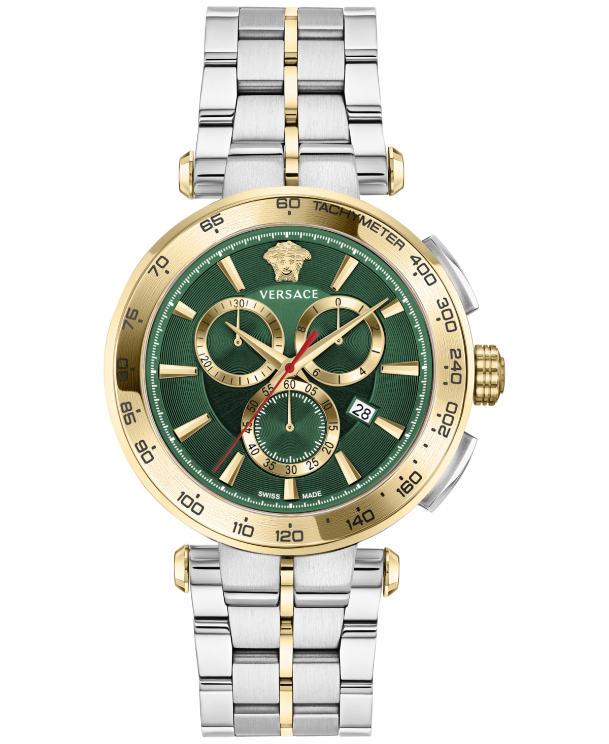 Versace Men's Swiss Chronograph Aion Two-tone Stainless Steel Bracelet Watch 45mm In Two Tone