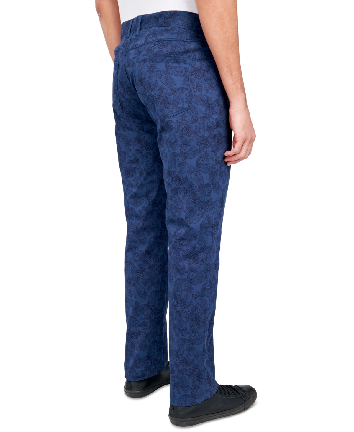 Shop Society Of Threads Men's Regular-fit Stretch Paisley Pants In Navy