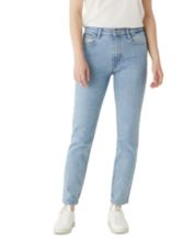 kensie Jeans High-Rise Exposed Button Fray Hem 28-Inch Inseam