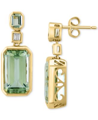 EFFY Collection - Green Quartz (7-5/8 ct. t.w.) & Diamond Accent Drop Earrings in 14k Gold