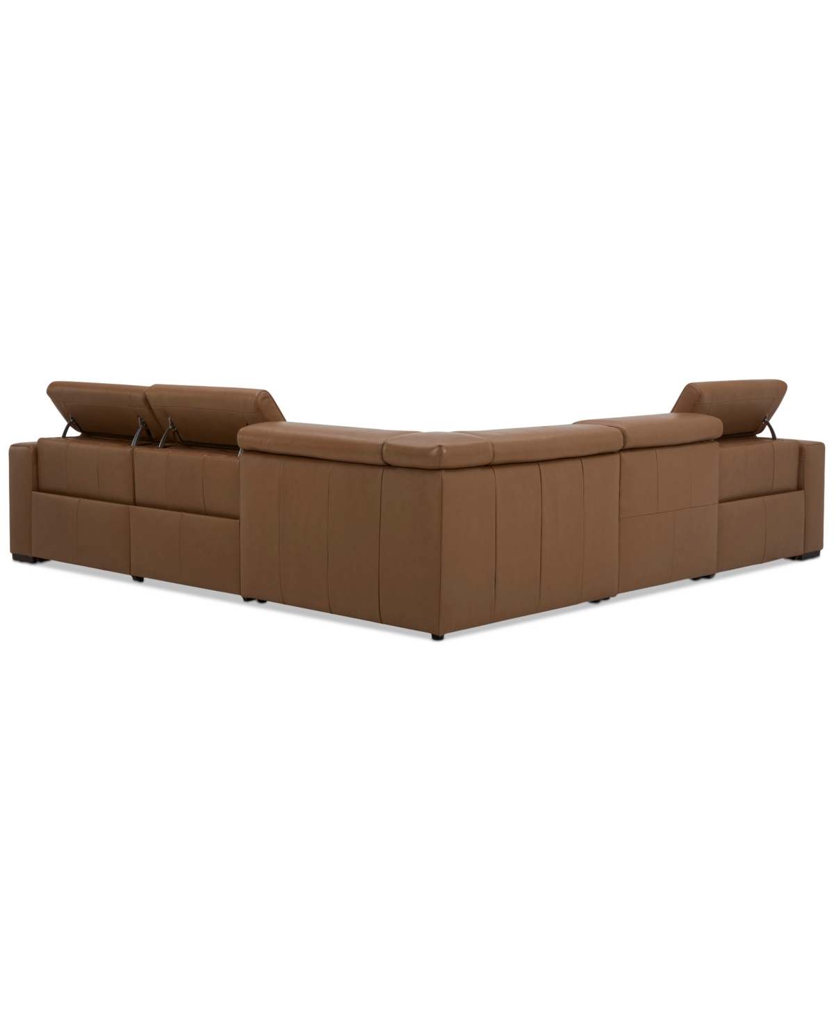 Nevio 5-Pc. Leather Sectional with 3 Power Recliners and Headrests, Created For Macy's