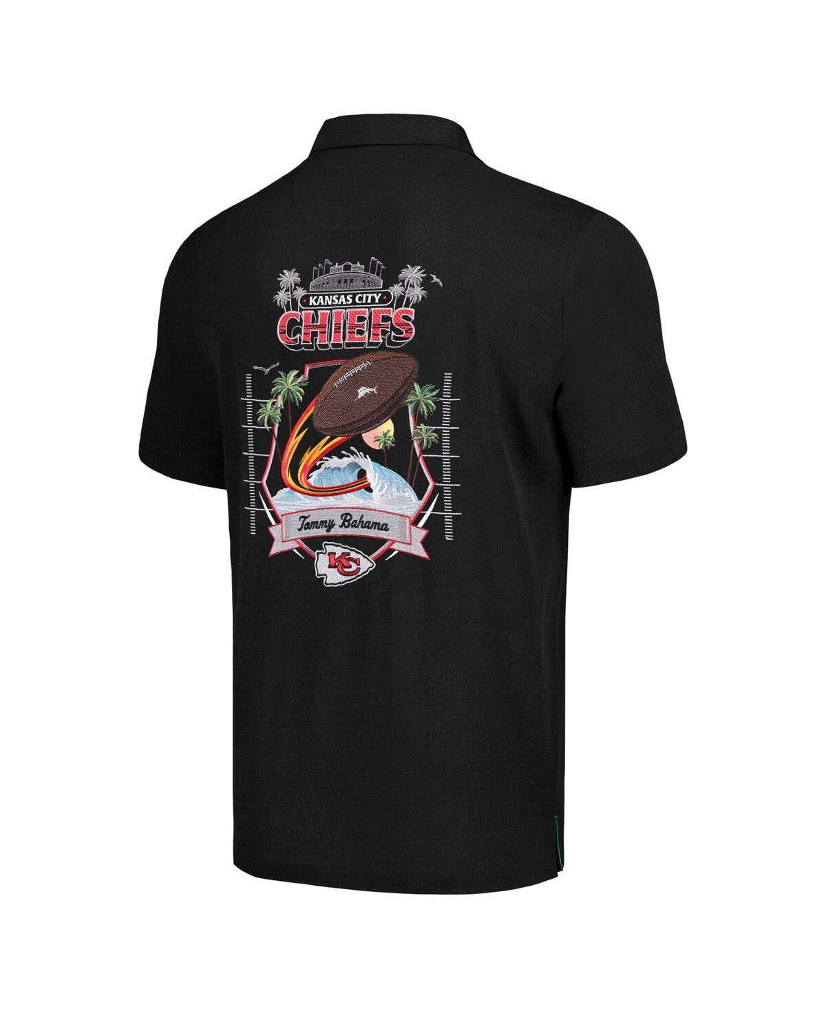Tommy Bahama Men's  Black Kansas City Chiefs Tidal Kickoff Camp Button-up Shirt In Black