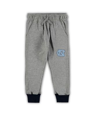Infant Boys and Girls Heathered Gray, Navy North Carolina Tar Heels Jie Jie Long Sleeve Bodysuit and Pants Set