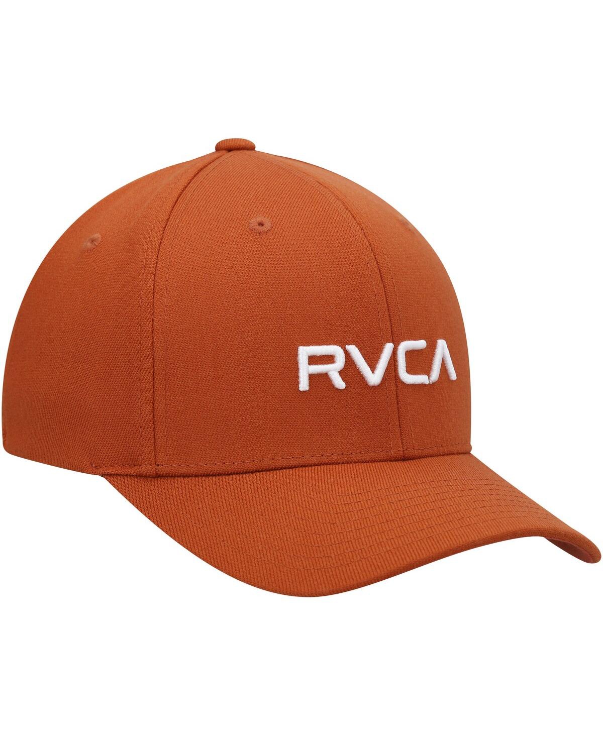 Shop Rvca Men's  Orange Flex Fit Hat