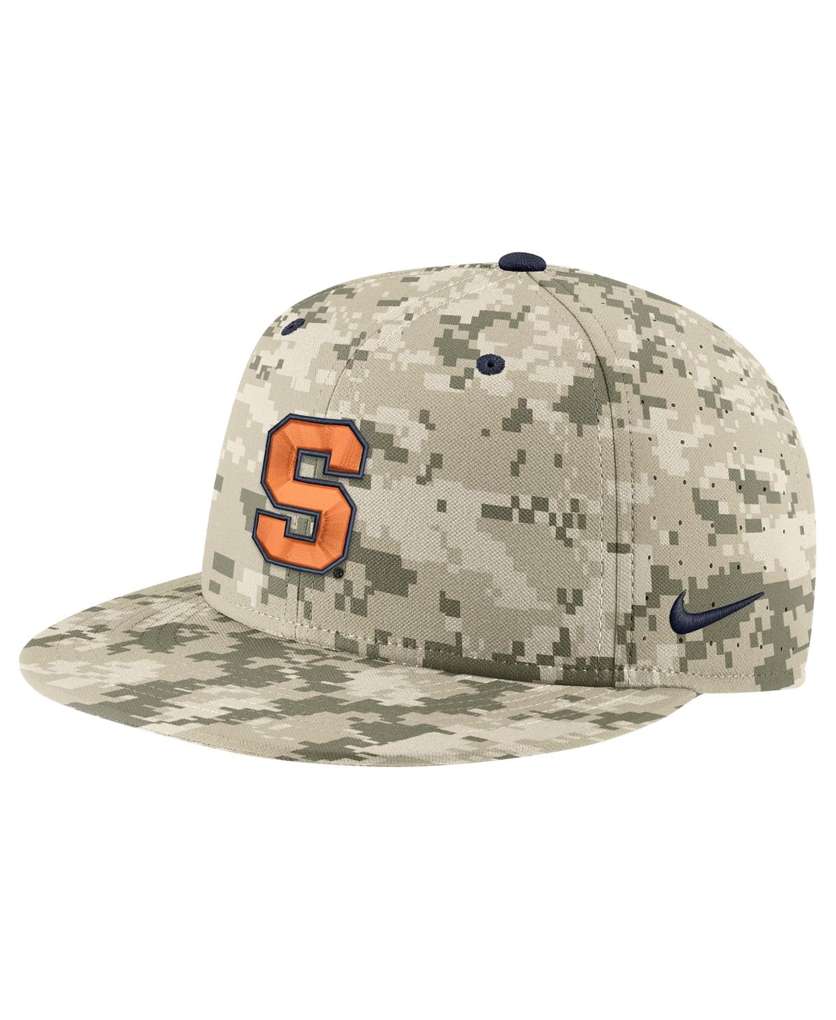 Shop Nike Men's  Camo Syracuse Orange Aero True Baseball Performance Fitted Hat