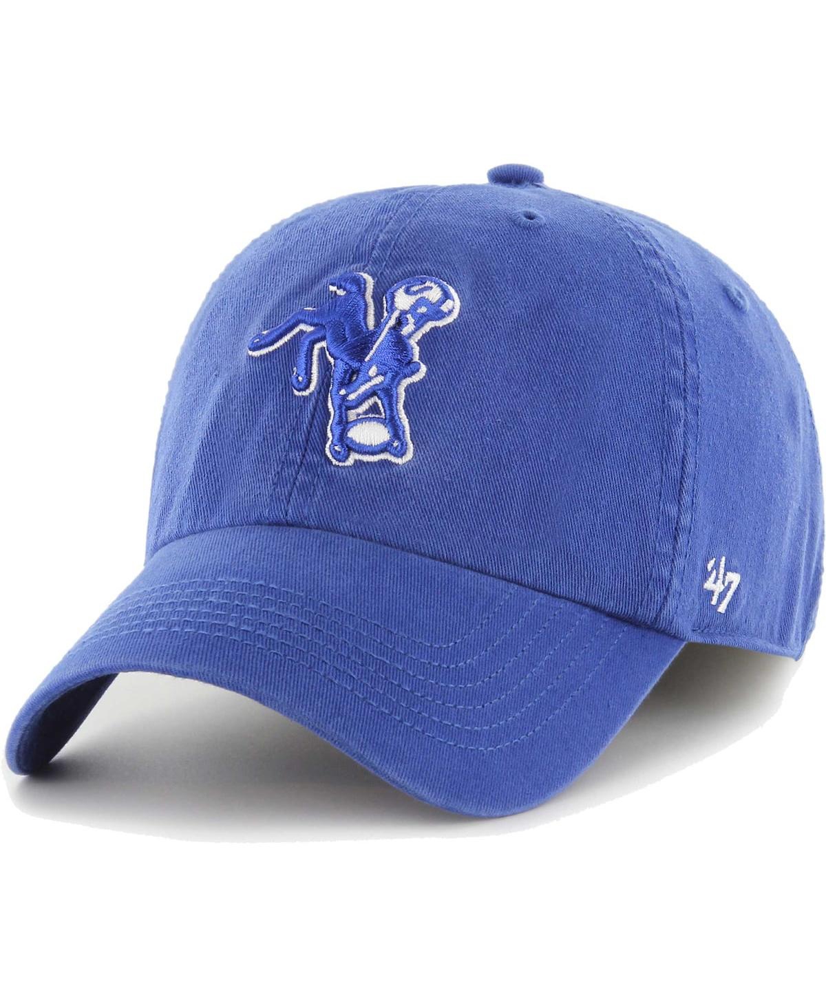 Shop 47 Brand Men's ' Royal Distressed Indianapolis Colts Gridiron Classics Franchise Legacy Fitted Hat