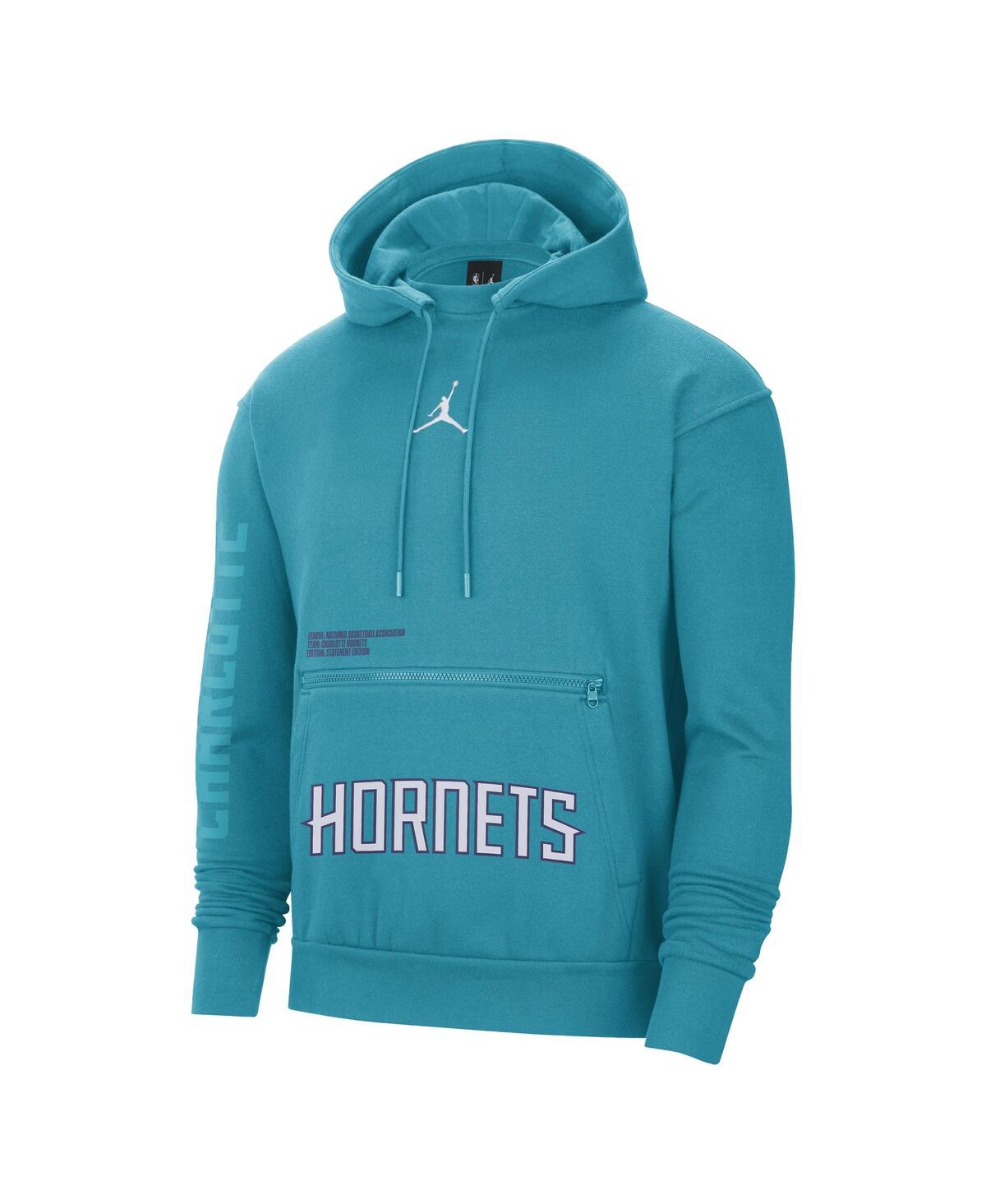 Shop Jordan Men's  Teal Charlotte Hornets Courtside Statement Edition Pullover Hoodie