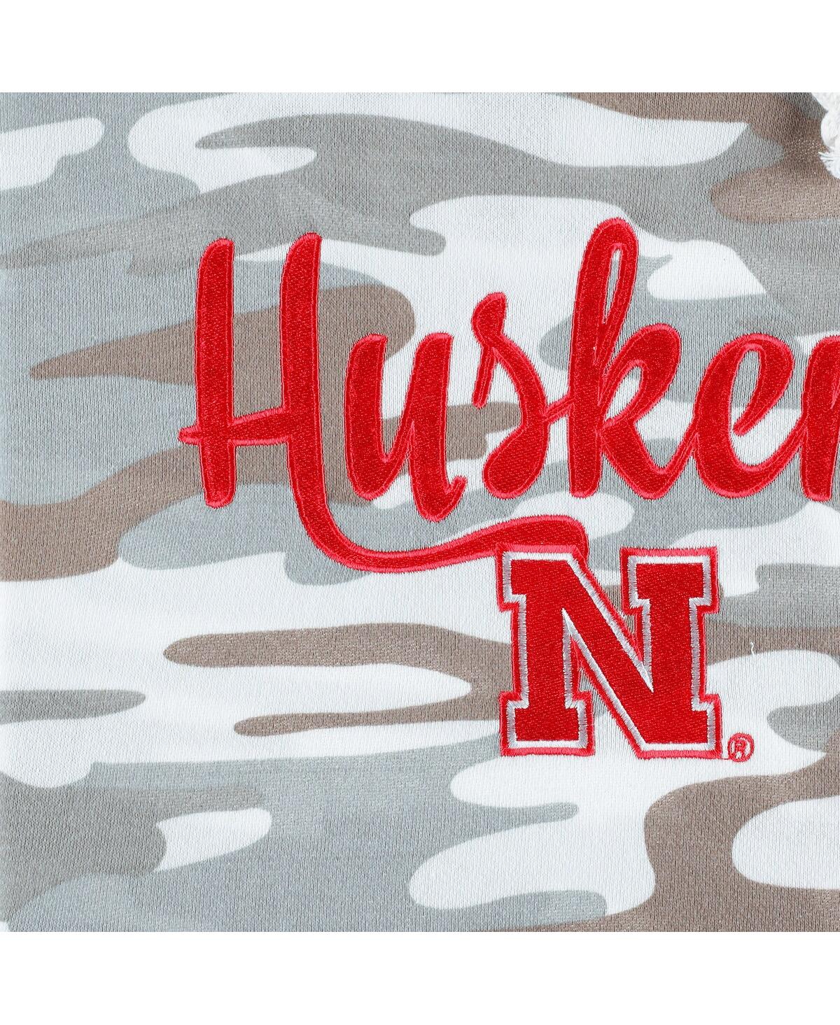 PRESSBOX WOMEN'S PRESSBOX CAMO NEBRASKA HUSKERS SAN PABLO PULLOVER HOODIE 