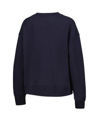 Women's Navy Michigan Wolverines Boxy Pullover Sweatshirt