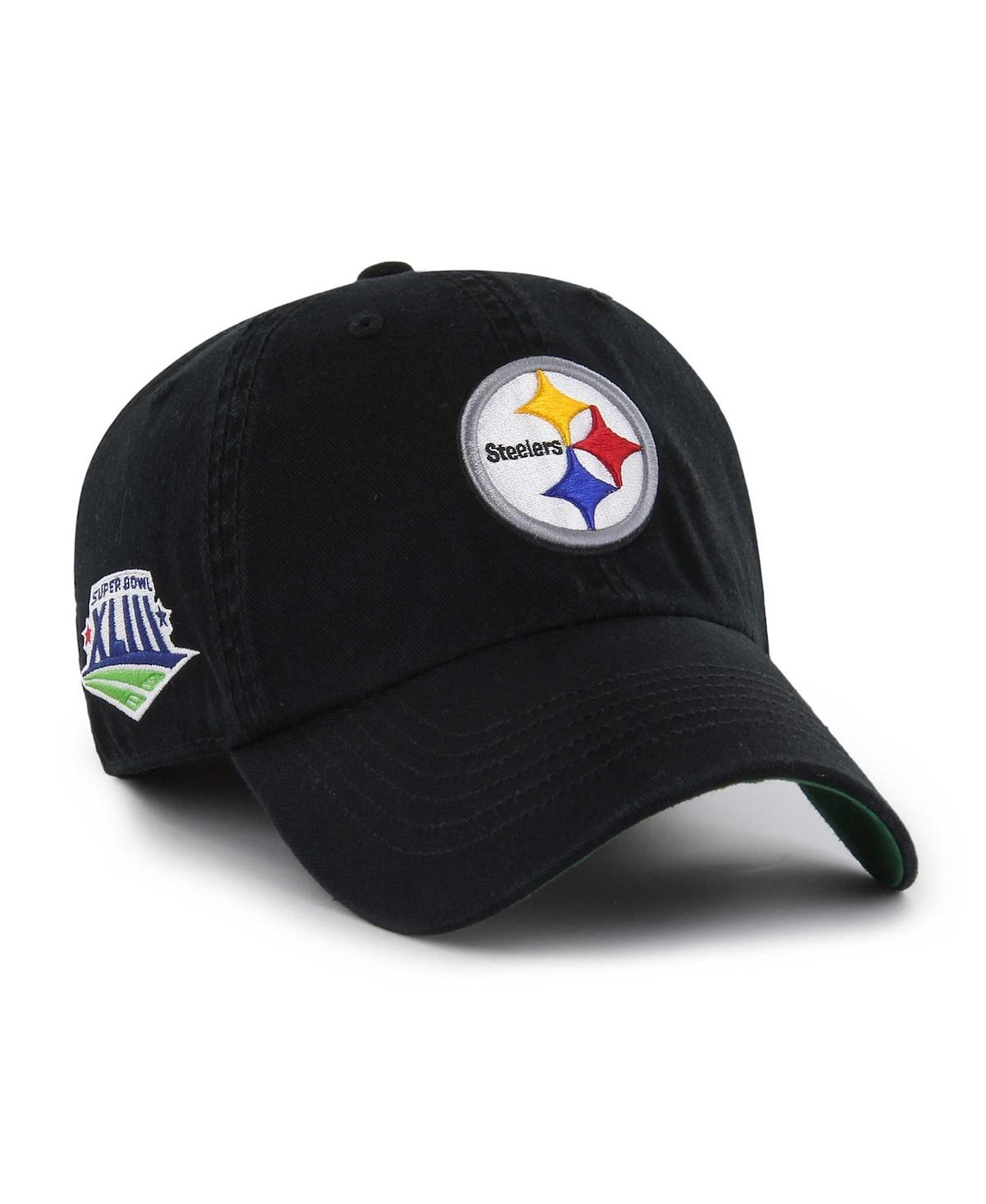47 Brand Men's ' Black Pittsburgh Steelers Sure Shot Franchise Fitted Hat