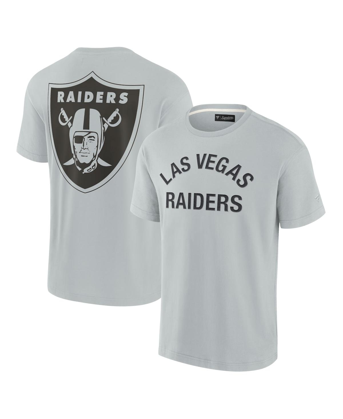 Men's and Women's Fanatics Signature Gray Las Vegas Raiders Super Soft Short Sleeve T-shirt - Gray