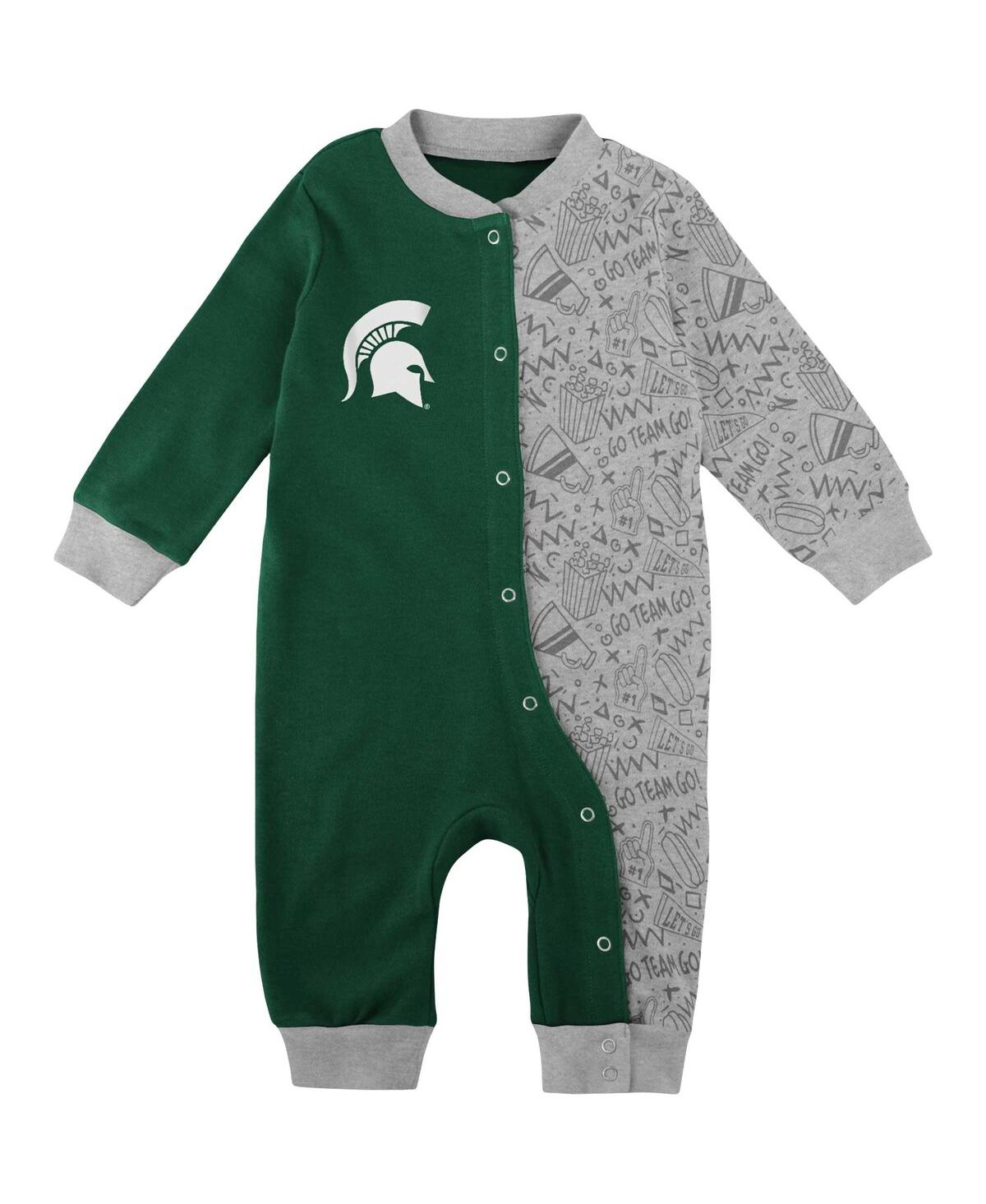 Outerstuff Infant Boys And Girls Green Michigan State Spartans Playbook Two-tone Sleeper In Green