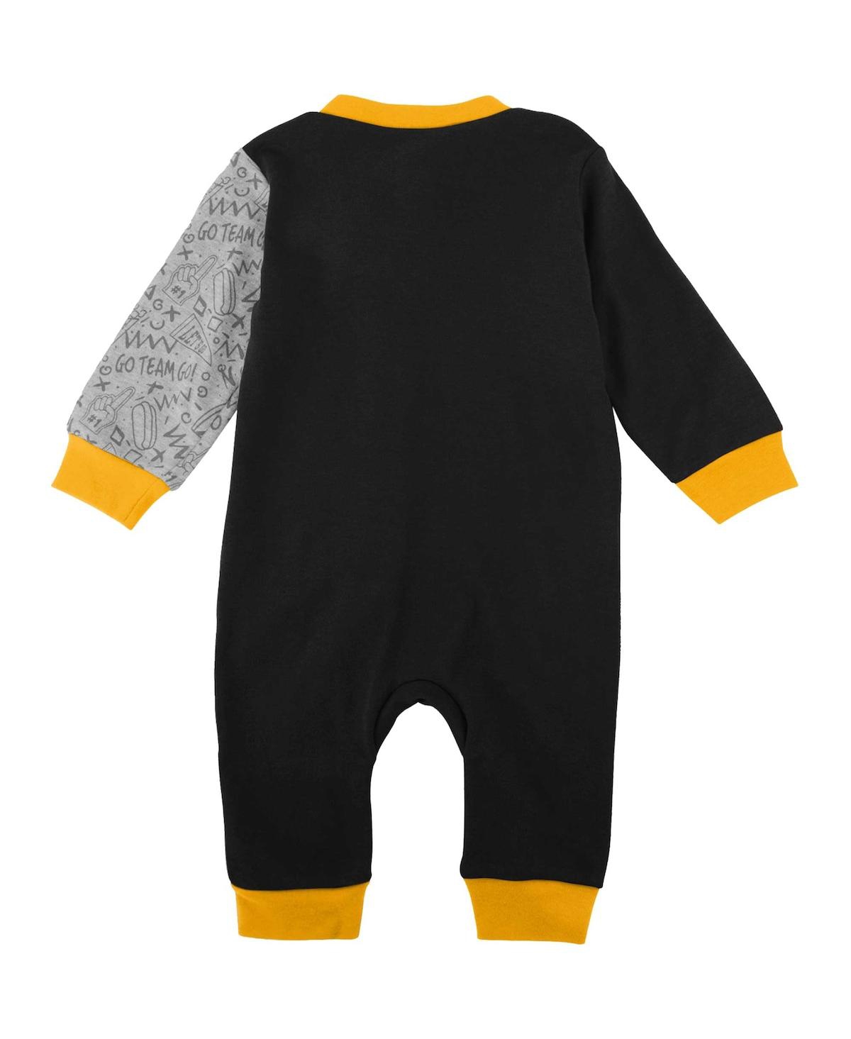 Outerstuff Infant Boys And Girls Black Iowa Hawkeyes Playbook Two-tone Sleeper In Black