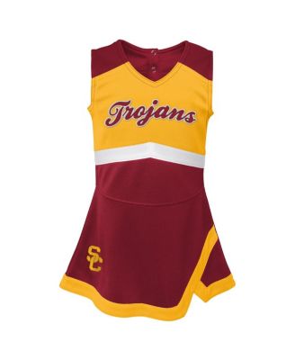 Girls Preschool Cardinal, Gold USC Trojans Two-Piece Cheer Captain Jumper Dress and Bloomers Set