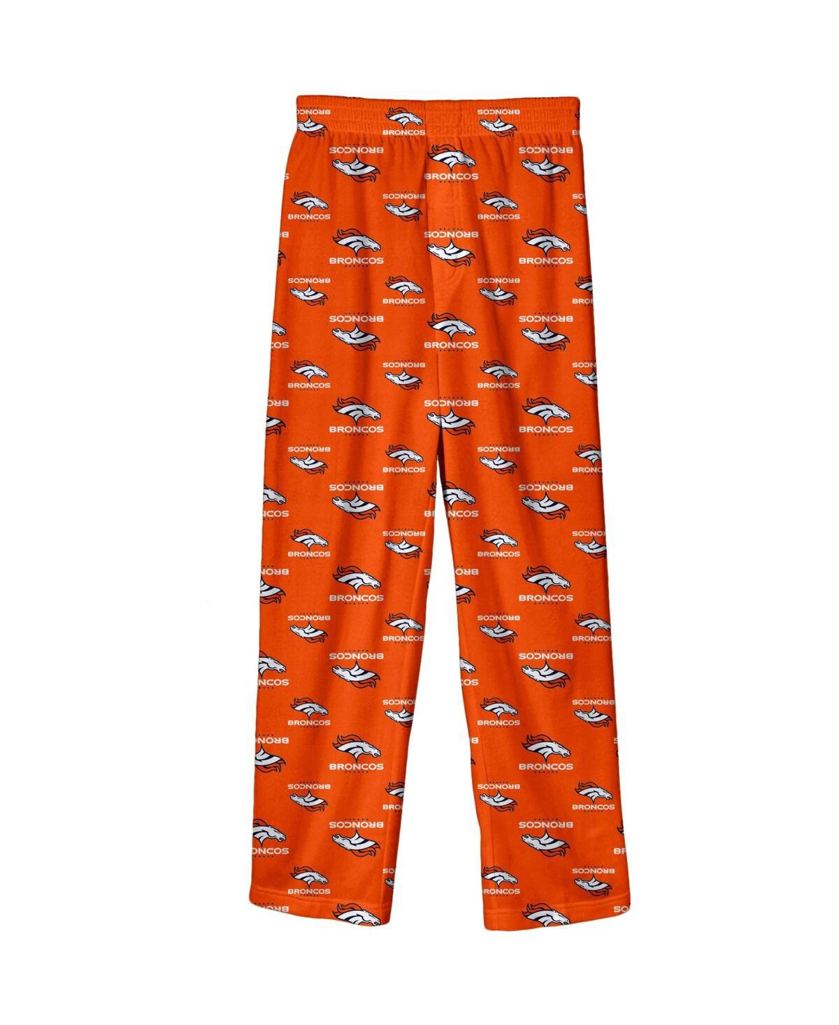 Outerstuff Youth Orange Denver Broncos Team-colored Printed Pajama Pants In Orange