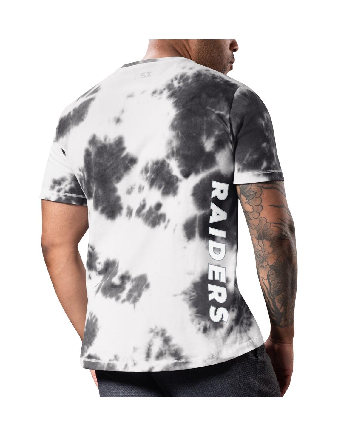 Shop Msx By Michael Strahan Men's  Black Las Vegas Raiders Freestyle Tie-dye T-shirt