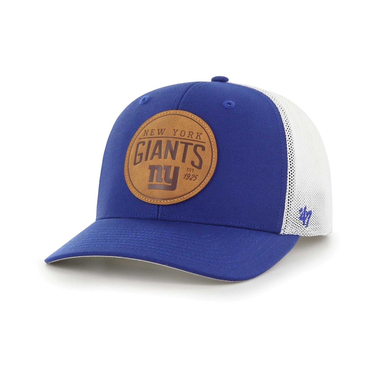 Мужская кепка '47 Brand Royal New York Giants Leather Head Flex Hat — фото 1